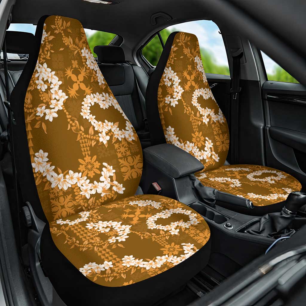Mokihana Maile and Ilima Leis Car Seat Cover Alani Hawaiian Tapa Quilt Pattern - Polynesian Pride