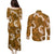 Mokihana Maile and Ilima Leis Couples Matching Puletasi and Long Sleeve Button Shirt Alani Hawaiian Tapa Quilt Pattern - Polynesian Pride