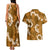 Mokihana Maile and Ilima Leis Couples Matching Tank Maxi Dress and Hawaiian Shirt Alani Hawaiian Tapa Quilt Pattern - Polynesian Pride
