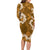 Mokihana Maile and Ilima Leis Family Matching Long Sleeve Bodycon Dress and Hawaiian Shirt Alani Hawaiian Tapa Quilt Pattern - Polynesian Pride