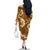 Mokihana Maile and Ilima Leis Family Matching Off The Shoulder Long Sleeve Dress and Hawaiian Shirt Alani Hawaiian Tapa Quilt Pattern - Polynesian Pride