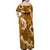 Mokihana Maile and Ilima Leis Family Matching Off Shoulder Maxi Dress and Hawaiian Shirt Alani Hawaiian Tapa Quilt Pattern - Polynesian Pride