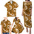 Mokihana Maile and Ilima Leis Family Matching Puletasi and Hawaiian Shirt Alani Hawaiian Tapa Quilt Pattern - Polynesian Pride