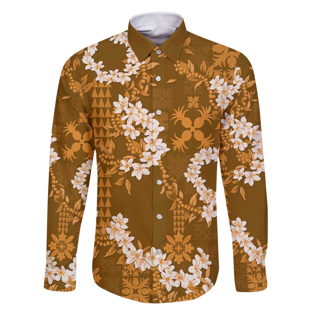 Mokihana Maile and Ilima Leis Family Matching Short Sleeve Bodycon Dress and Hawaiian Shirt Alani Hawaiian Tapa Quilt Pattern - Polynesian Pride