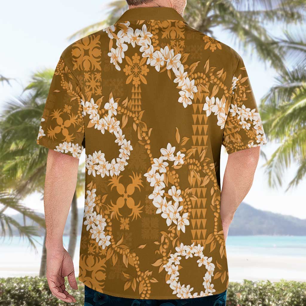 Mokihana Maile and Ilima Leis Hawaiian Shirt Alani Hawaiian Tapa Quilt Pattern - Polynesian Pride