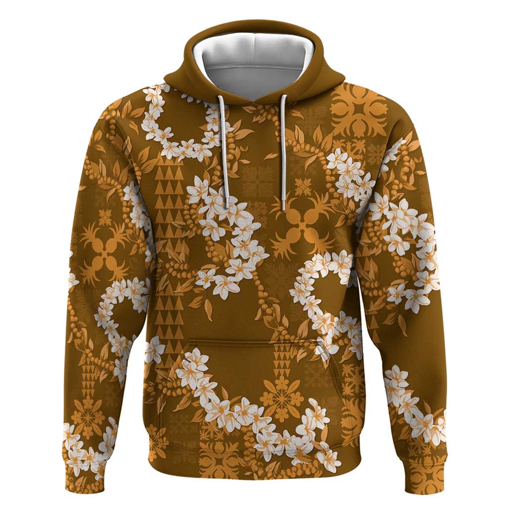 Mokihana Maile and Ilima Leis Hoodie Alani Hawaiian Tapa Quilt Pattern - Polynesian Pride