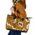 Mokihana Maile and Ilima Leis Leather Tote Bag Alani Hawaiian Tapa Quilt Pattern - Polynesian Pride