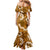 Mokihana Maile and Ilima Leis Mermaid Dress Alani Hawaiian Tapa Quilt Pattern - Polynesian Pride