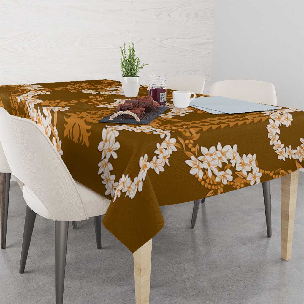 Mokihana Maile and Ilima Leis Tablecloth Alani Hawaiian Tapa Quilt Pattern - Polynesian Pride