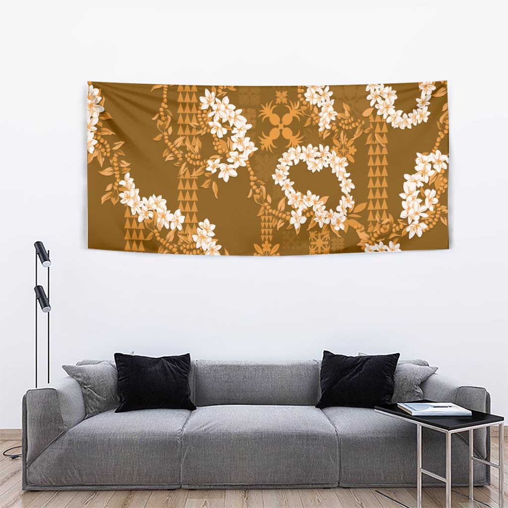 Mokihana Maile and Ilima Leis Tapestry Alani Hawaiian Tapa Quilt Pattern - Polynesian Pride