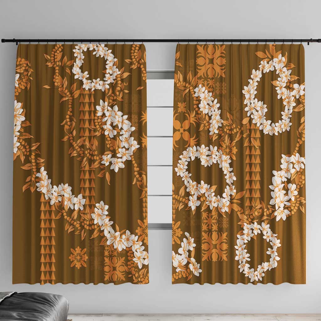 Mokihana Maile and Ilima Leis Window Curtain Alani Hawaiian Tapa Quilt Pattern - Polynesian Pride