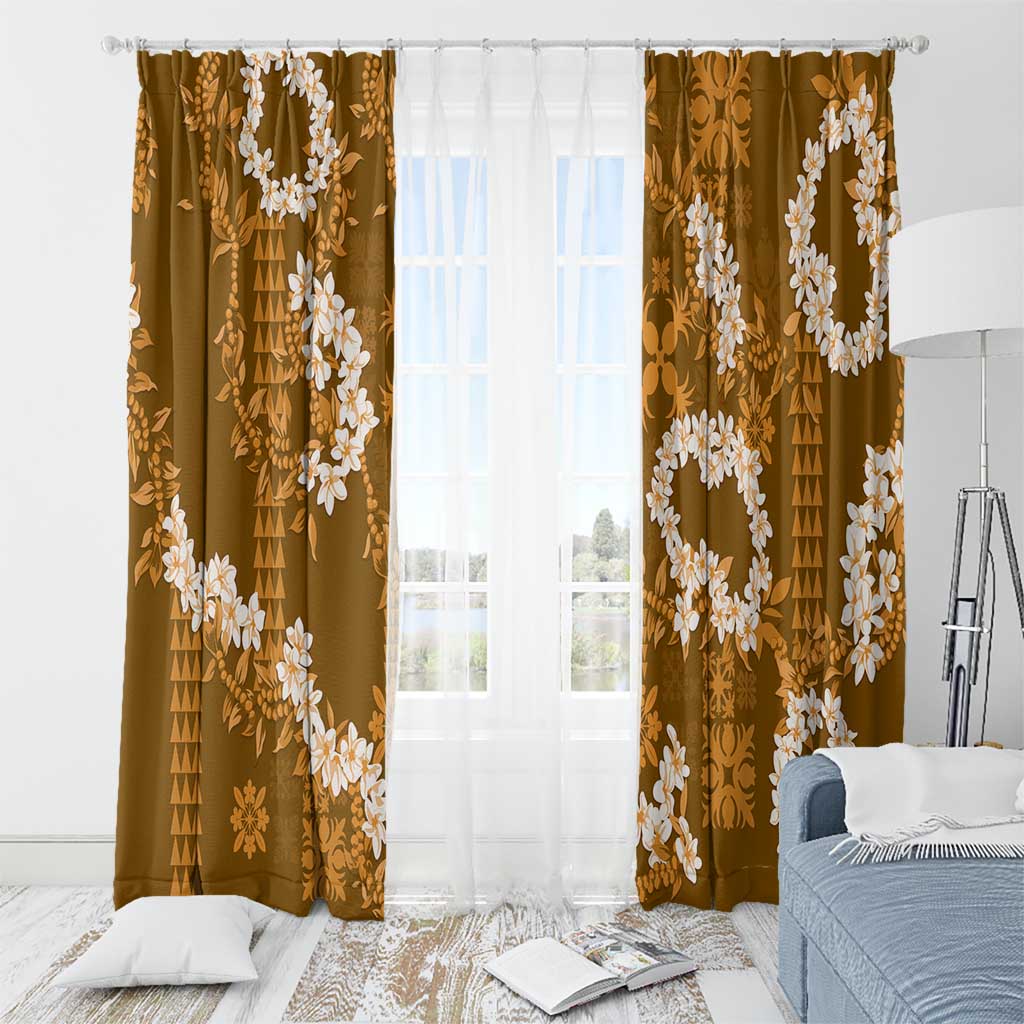 Mokihana Maile and Ilima Leis Window Curtain Alani Hawaiian Tapa Quilt Pattern - Polynesian Pride