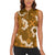 Mokihana Maile and Ilima Leis Women Sleeveless Polo Shirt Alani Hawaiian Tapa Quilt Pattern - Polynesian Pride