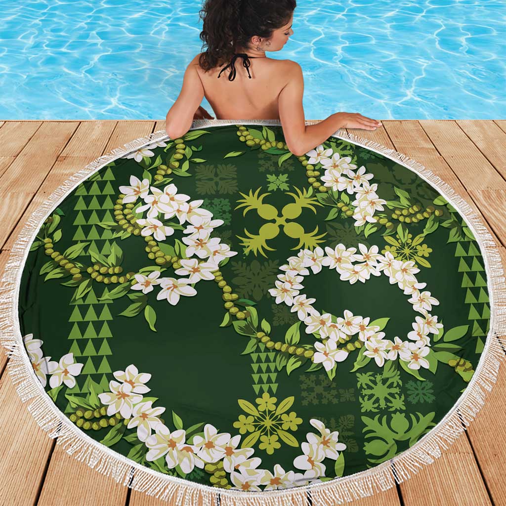 Mokihana Maile and Ilima Leis Beach Blanket Omaʻomaʻo Hawaiian Tapa Quilt Pattern - Polynesian Pride