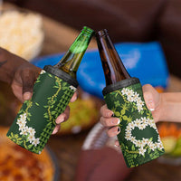 Mokihana Maile and Ilima Leis 4 in 1 Can Cooler Tumbler Omaʻomaʻo Hawaiian Tapa Quilt Pattern - Polynesian Pride