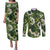 Mokihana Maile and Ilima Leis Couples Matching Puletasi and Long Sleeve Button Shirt Omaʻomaʻo Hawaiian Tapa Quilt Pattern - Polynesian Pride