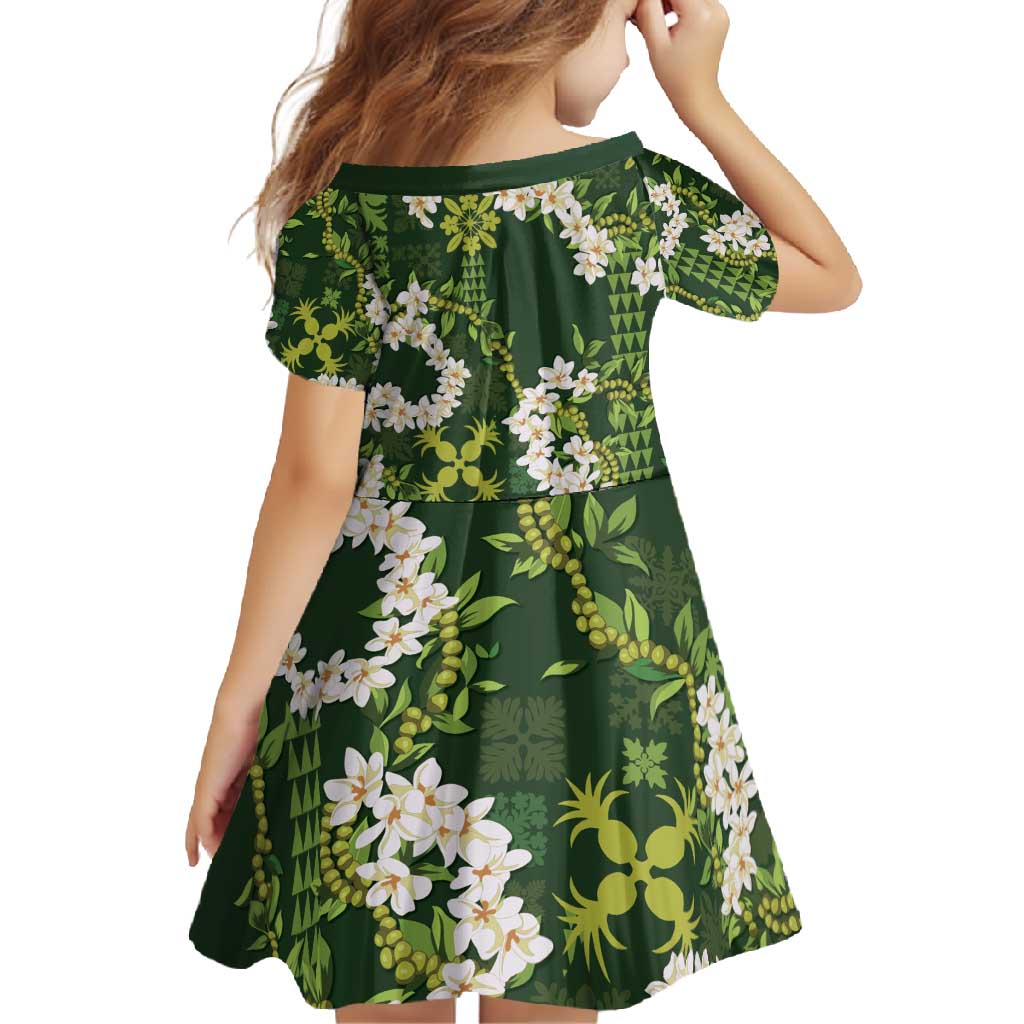 Mokihana Maile and Ilima Leis Family Matching Long Sleeve Bodycon Dress and Hawaiian Shirt Omaʻomaʻo Hawaiian Tapa Quilt Pattern - Polynesian Pride