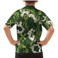 Mokihana Maile and Ilima Leis Family Matching Mermaid Dress and Hawaiian Shirt Omaʻomaʻo Hawaiian Tapa Quilt Pattern - Polynesian Pride