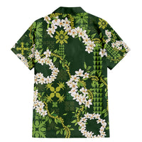 Mokihana Maile and Ilima Leis Family Matching Mermaid Dress and Hawaiian Shirt Omaʻomaʻo Hawaiian Tapa Quilt Pattern - Polynesian Pride