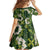 Mokihana Maile and Ilima Leis Family Matching Off The Shoulder Long Sleeve Dress and Hawaiian Shirt Omaʻomaʻo Hawaiian Tapa Quilt Pattern - Polynesian Pride