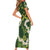Mokihana Maile and Ilima Leis Family Matching Short Sleeve Bodycon Dress and Hawaiian Shirt Omaʻomaʻo Hawaiian Tapa Quilt Pattern - Polynesian Pride