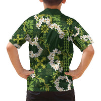 Mokihana Maile and Ilima Leis Hawaiian Shirt Omaʻomaʻo Hawaiian Tapa Quilt Pattern - Polynesian Pride