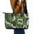 Mokihana Maile and Ilima Leis Leather Tote Bag Omaʻomaʻo Hawaiian Tapa Quilt Pattern - Polynesian Pride