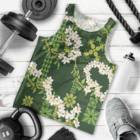 Mokihana Maile and Ilima Leis Men Tank Top Omaʻomaʻo Hawaiian Tapa Quilt Pattern - Polynesian Pride