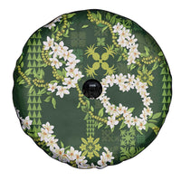 Mokihana Maile and Ilima Leis Spare Tire Cover Omaʻomaʻo Hawaiian Tapa Quilt Pattern - Polynesian Pride
