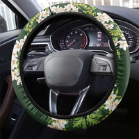 Mokihana Maile and Ilima Leis Steering Wheel Cover Omaʻomaʻo Hawaiian Tapa Quilt Pattern - Polynesian Pride