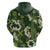 Mokihana Maile and Ilima Leis Zip Hoodie Omaʻomaʻo Hawaiian Tapa Quilt Pattern - Polynesian Pride