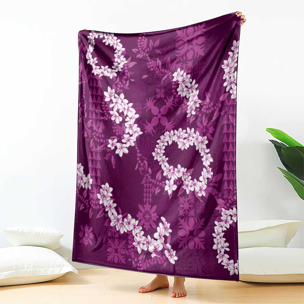 Mokihana Maile and Ilima Leis Blanket Akala Hawaiian Tapa Quilt Pattern - Polynesian Pride