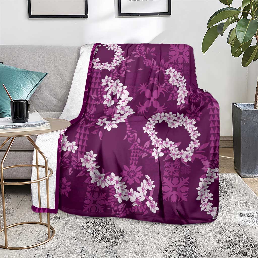 Mokihana Maile and Ilima Leis Blanket Akala Hawaiian Tapa Quilt Pattern - Polynesian Pride