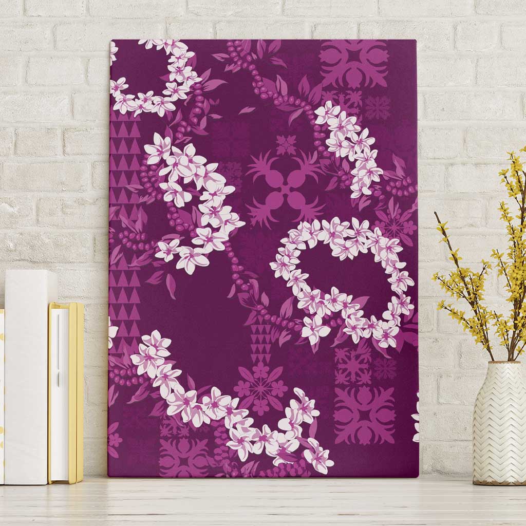 Mokihana Maile and Ilima Leis Canvas Wall Art Akala Hawaiian Tapa Quilt Pattern - Polynesian Pride
