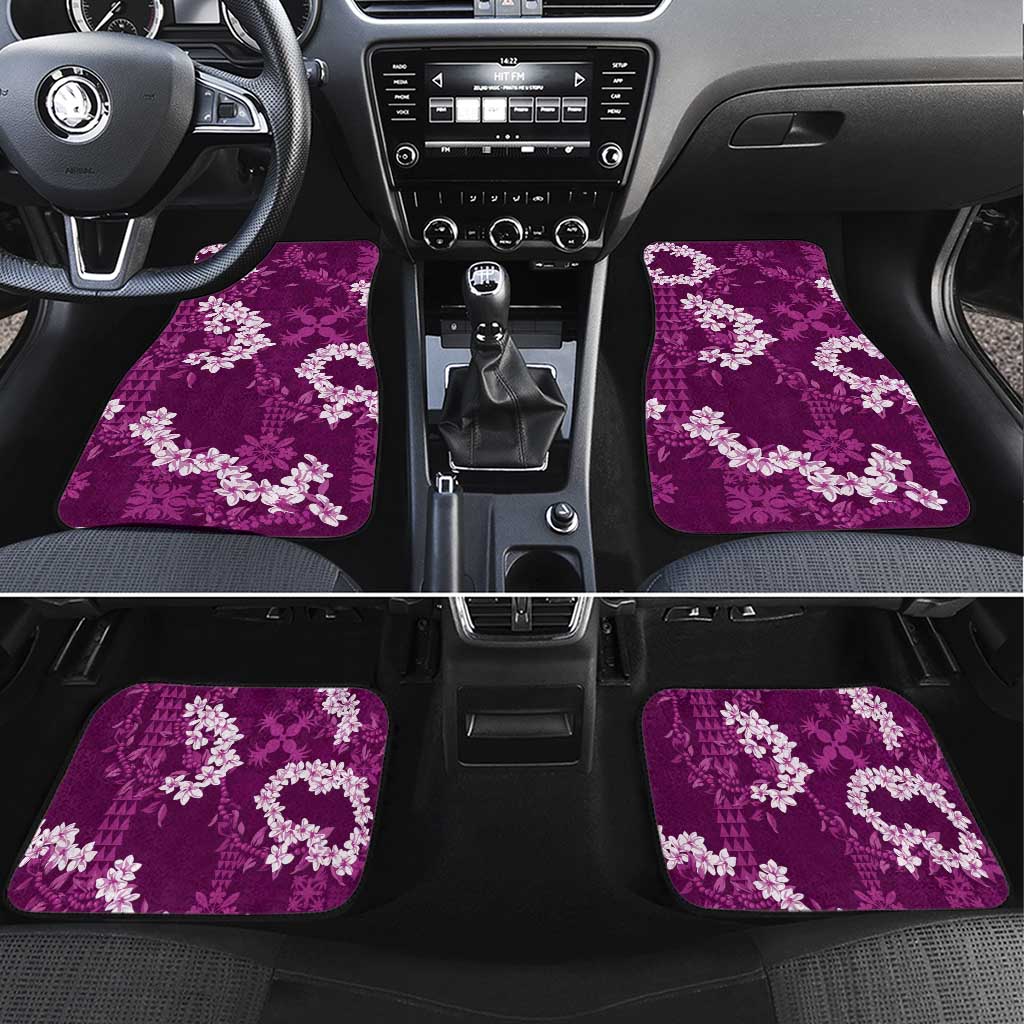 Mokihana Maile and Ilima Leis Car Mats Akala Hawaiian Tapa Quilt Pattern - Polynesian Pride