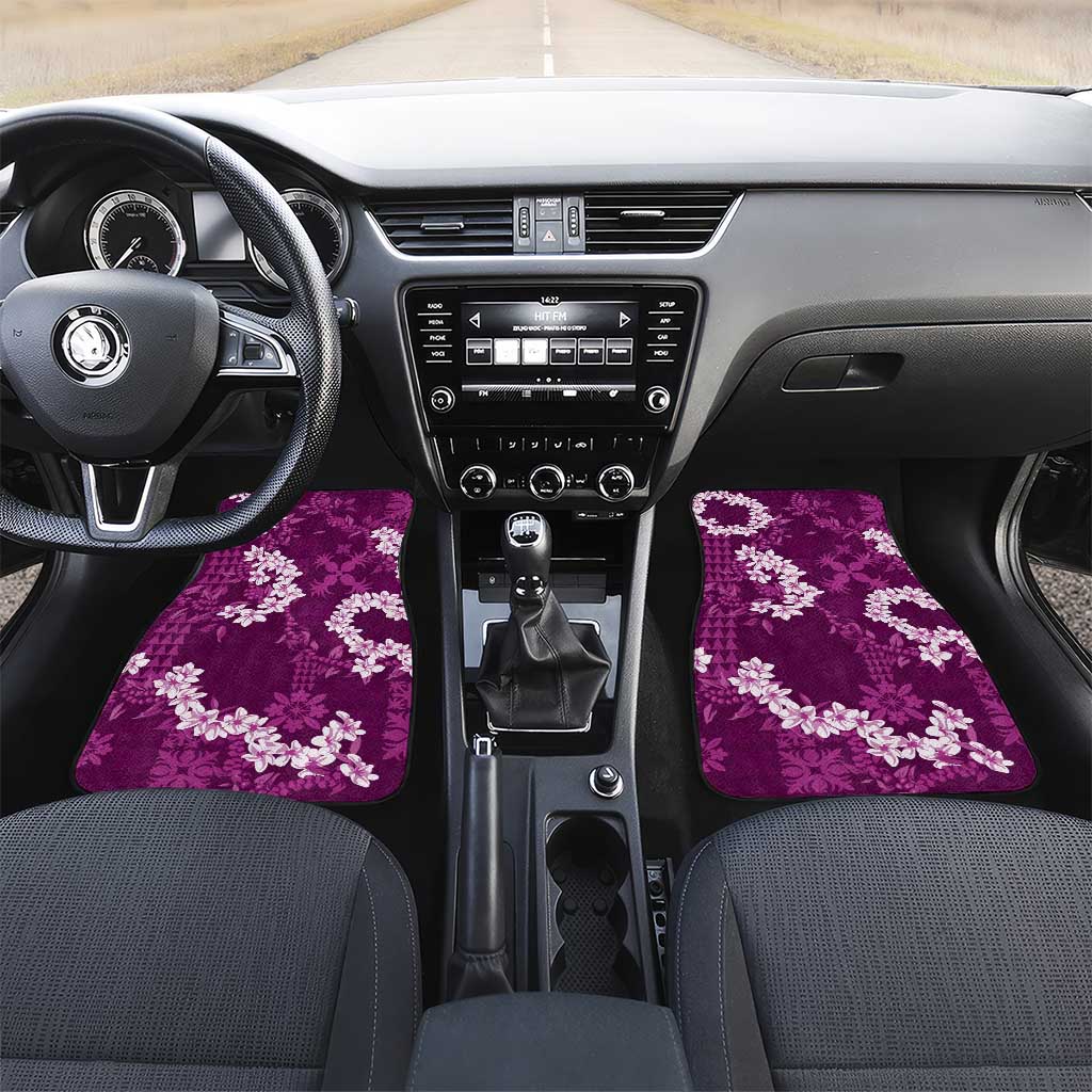 Mokihana Maile and Ilima Leis Car Mats Akala Hawaiian Tapa Quilt Pattern - Polynesian Pride