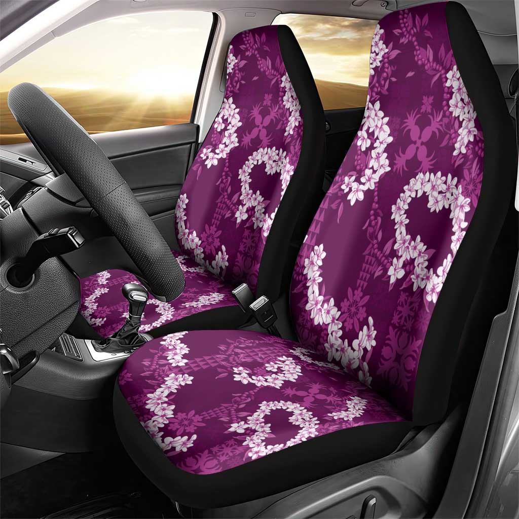 Mokihana Maile and Ilima Leis Car Seat Cover Akala Hawaiian Tapa Quilt Pattern - Polynesian Pride