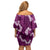 Mokihana Maile and Ilima Leis Family Matching Off Shoulder Short Dress and Hawaiian Shirt Akala Hawaiian Tapa Quilt Pattern - Polynesian Pride