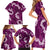 Mokihana Maile and Ilima Leis Family Matching Short Sleeve Bodycon Dress and Hawaiian Shirt Akala Hawaiian Tapa Quilt Pattern - Polynesian Pride
