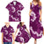 Mokihana Maile and Ilima Leis Family Matching Summer Maxi Dress and Hawaiian Shirt Akala Hawaiian Tapa Quilt Pattern - Polynesian Pride
