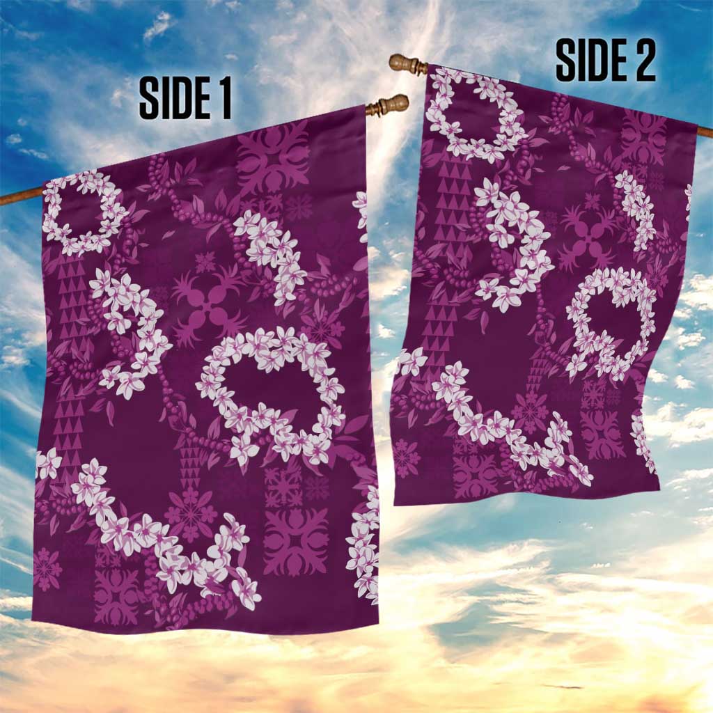 Mokihana Maile and Ilima Leis Garden Flag Akala Hawaiian Tapa Quilt Pattern - Polynesian Pride