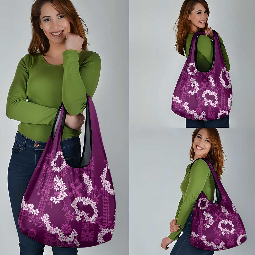 Mokihana Maile and Ilima Leis Grocery Bag Akala Hawaiian Tapa Quilt Pattern - Polynesian Pride