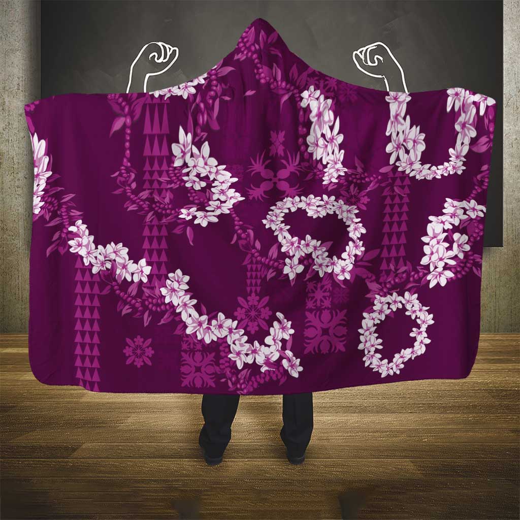 Mokihana Maile and Ilima Leis Hooded Blanket Akala Hawaiian Tapa Quilt Pattern - Polynesian Pride