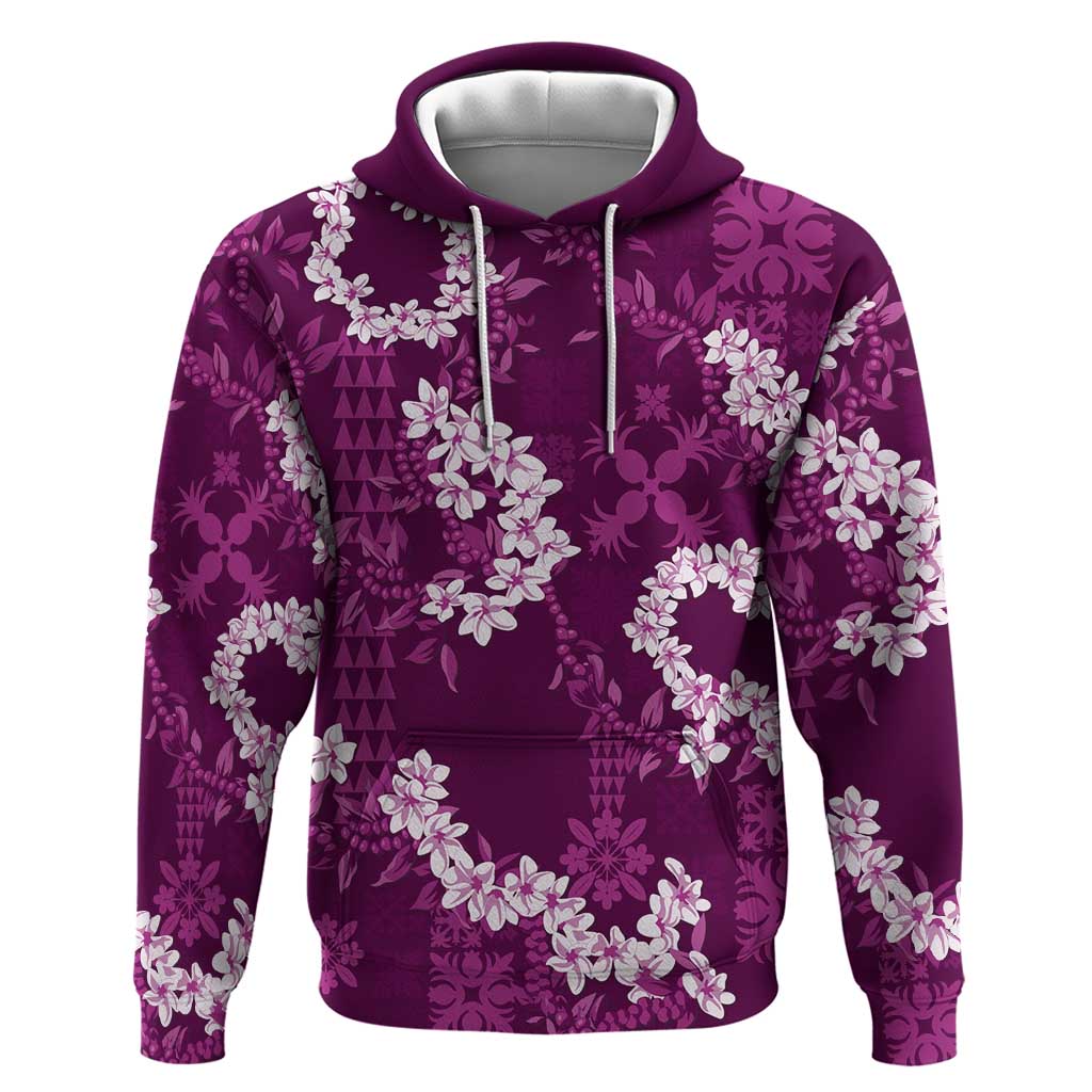 Mokihana Maile and Ilima Leis Hoodie Akala Hawaiian Tapa Quilt Pattern - Polynesian Pride
