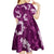 Mokihana Maile and Ilima Leis Kid Short Sleeve Dress Akala Hawaiian Tapa Quilt Pattern - Polynesian Pride
