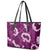 Mokihana Maile and Ilima Leis Leather Tote Bag Akala Hawaiian Tapa Quilt Pattern - Polynesian Pride