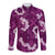 Mokihana Maile and Ilima Leis Long Sleeve Button Shirt Akala Hawaiian Tapa Quilt Pattern - Polynesian Pride