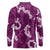 Mokihana Maile and Ilima Leis Long Sleeve Polo Shirt Akala Hawaiian Tapa Quilt Pattern - Polynesian Pride
