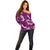 Mokihana Maile and Ilima Leis Off Shoulder Sweater Akala Hawaiian Tapa Quilt Pattern - Polynesian Pride