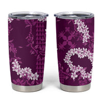 Mokihana Maile and Ilima Leis Tumbler Cup Akala Hawaiian Tapa Quilt Pattern - Polynesian Pride